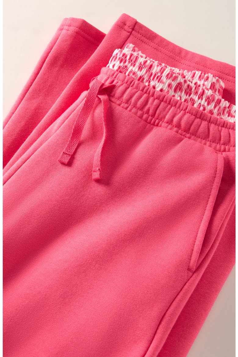Kids' Mixed Waist Wide Leg Fleece Pants, Alternate, color, PINK CALIENTE