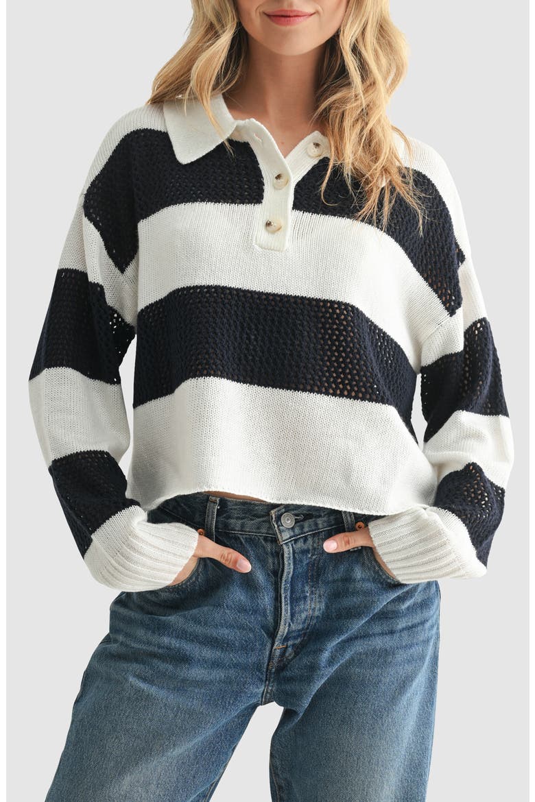 Rugby Sweater, Main, color, IVORY NAVY