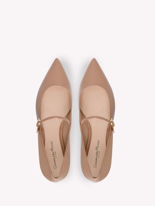 Shop Gianvito Rossi Ribbon Jane Ballerina In Pink Leather
