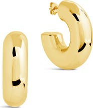 Sterling Forever Wynonna Tube Hoop Earrings