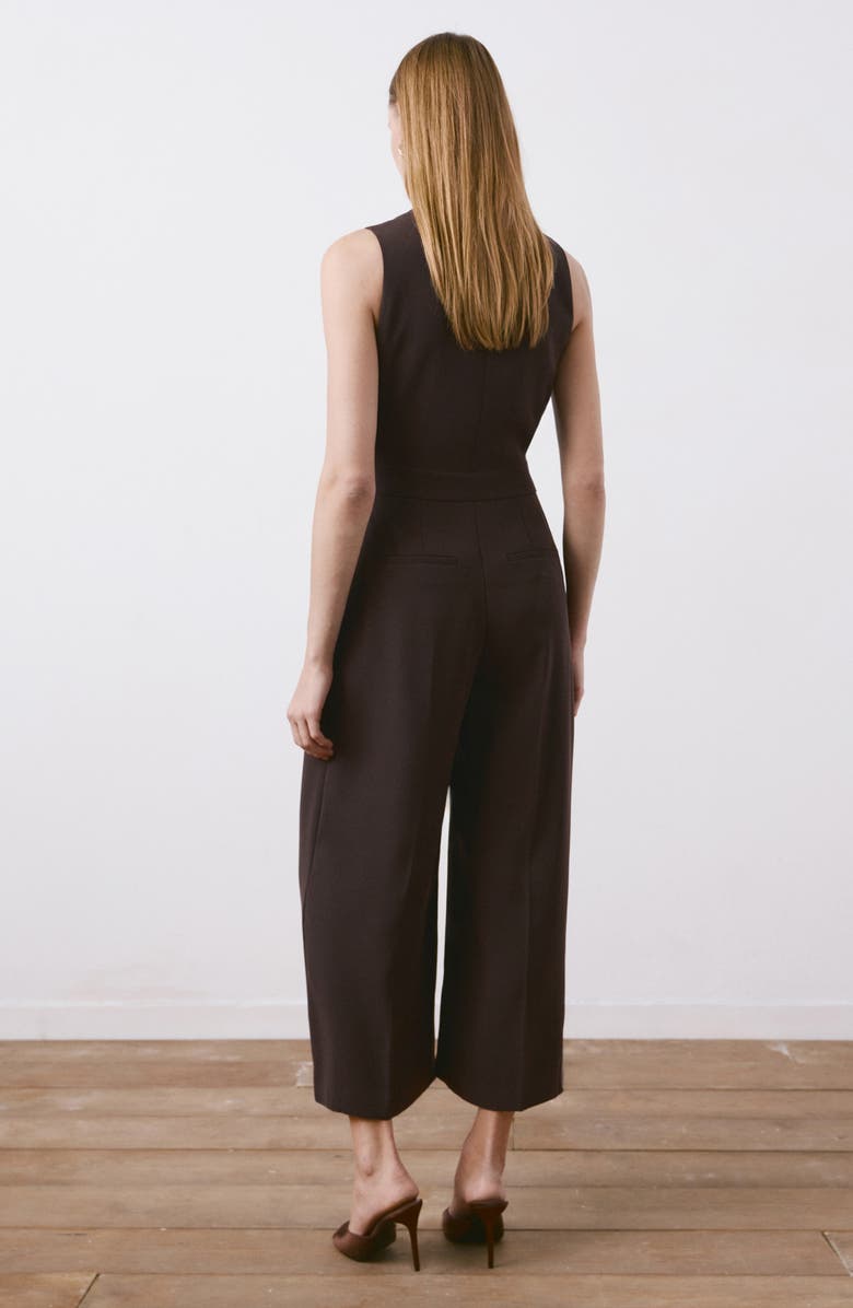 MANGO Contrast Piping Faux Wrap Jumpsuit, Alternate, color, 