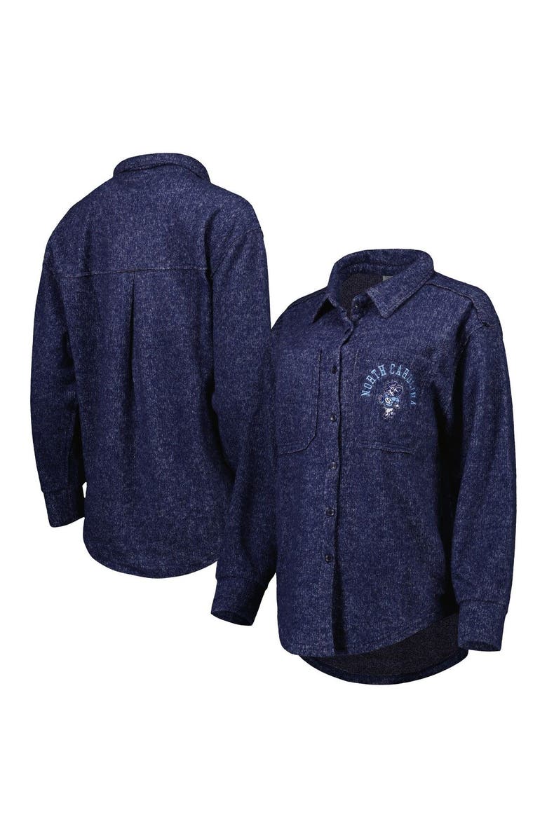 GAMEDAY COUTURE Women's Gameday Couture Navy North Carolina Tar Heels Switch It Up Tri-Blend Button-Up Shacket, Main, color, Navy