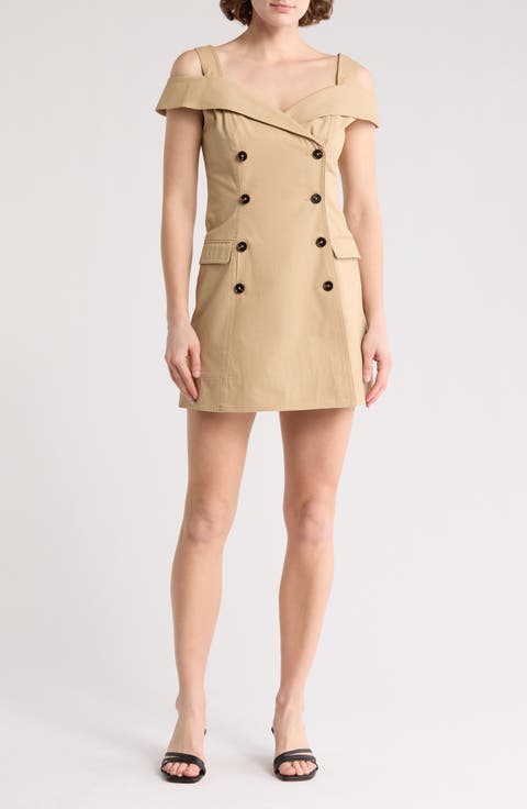 Cold Shoulder Trench Minidress
