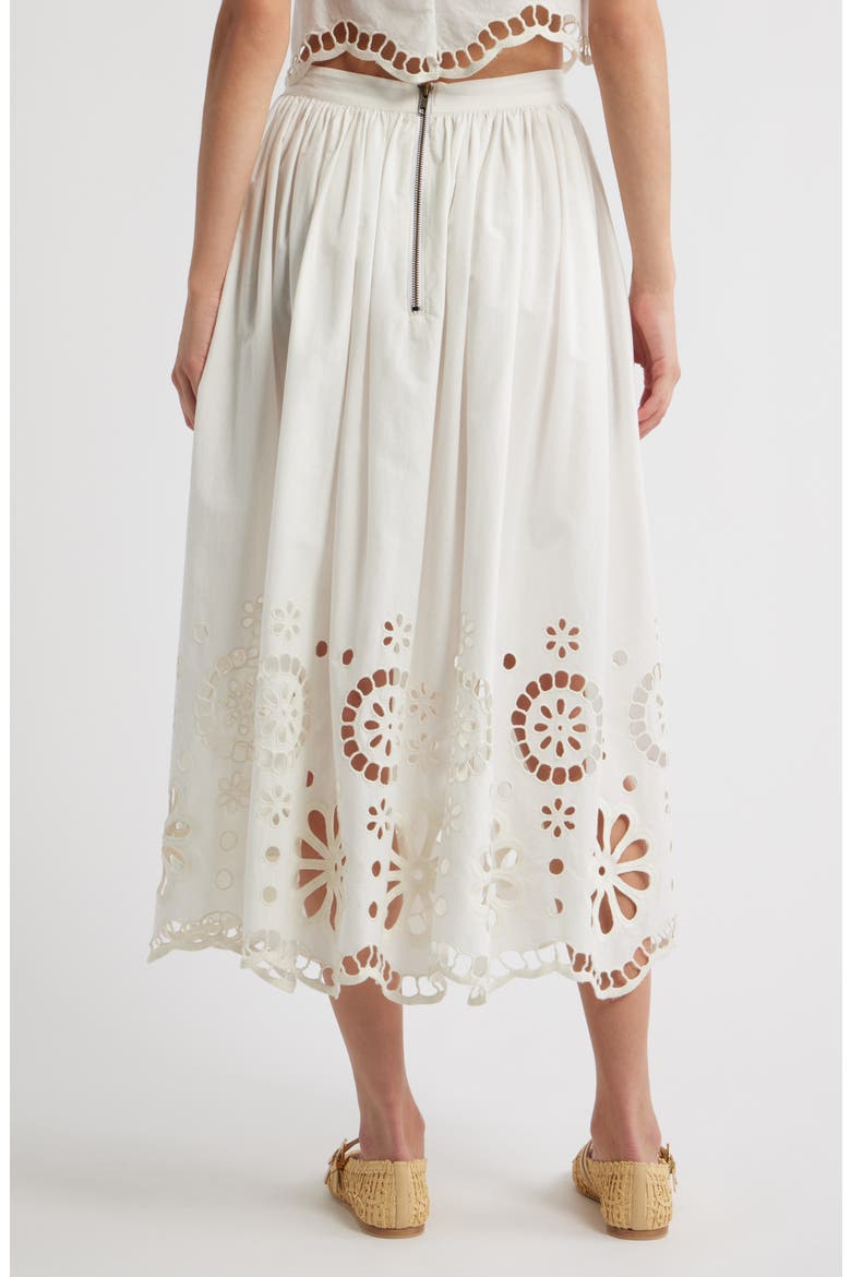 The Super Bloom Eyelet Midi Skirt, Alternate, color, WHITE