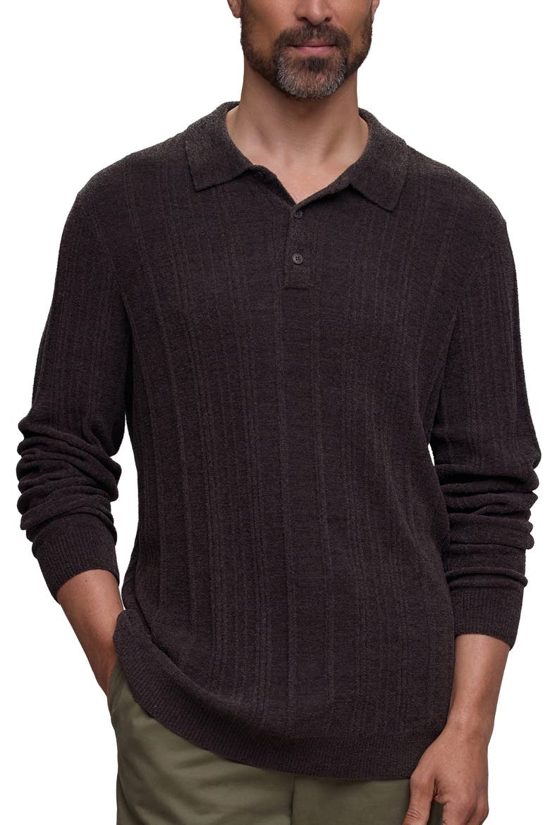 CozyChic Ultra Lite® Long Sleeve Rib Polo, Main, color, ESPRESSO