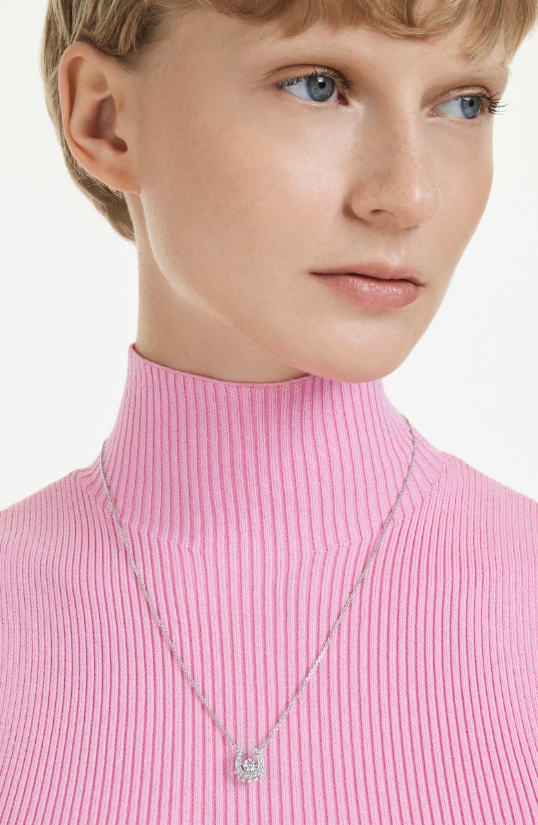 Swarovski Symbolica Pendant Necklace, Alternate, color, Silver/ White