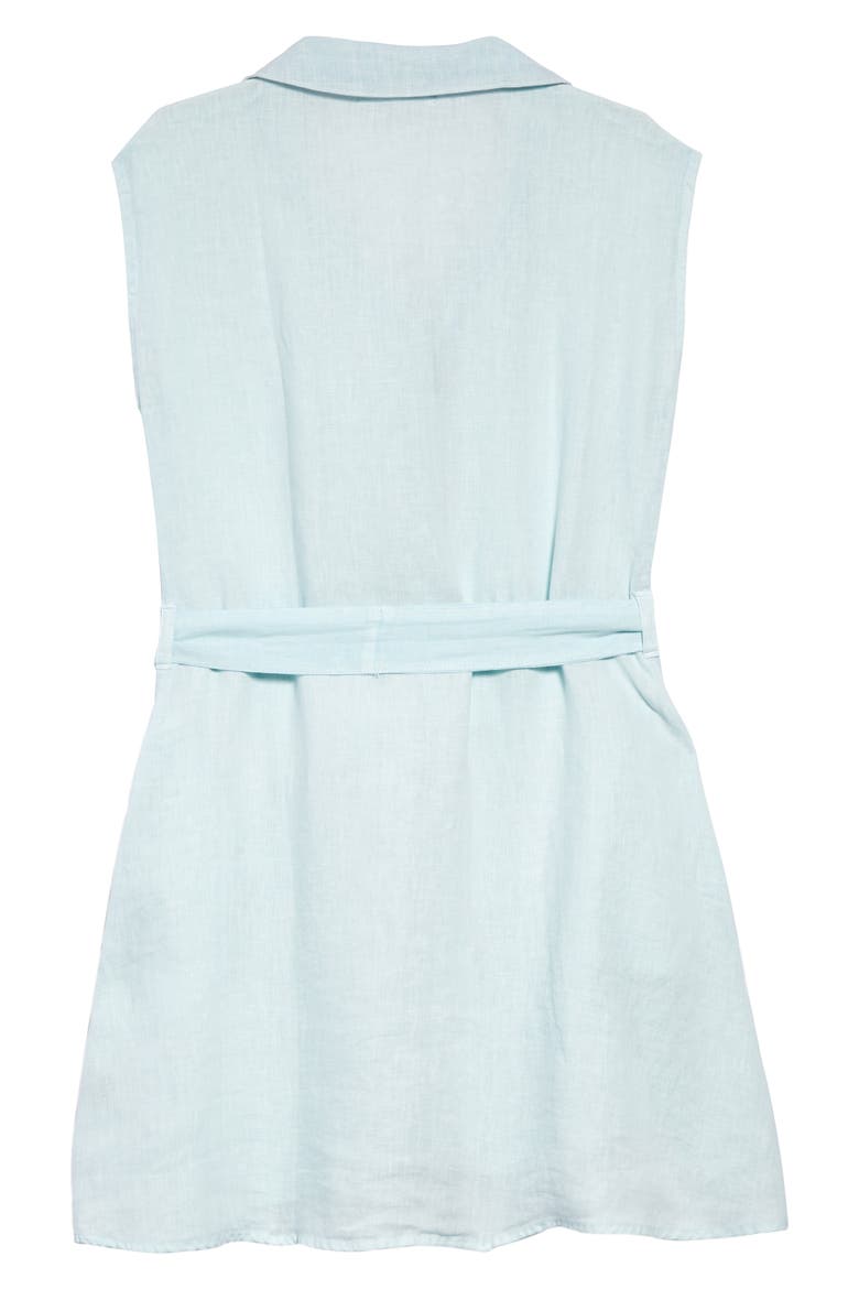 Belted Linen Shirtdress, Alternate, color, SEA MIST