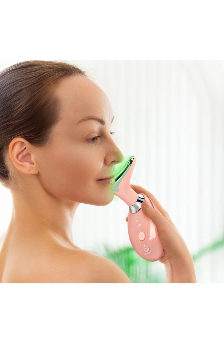 PURSONIC Glow & Renew Skincare Bundle Facial Steamer, 7-in-1 LED Light Therapy Device & Vitamin C 20% Serum, Alternate, color, White