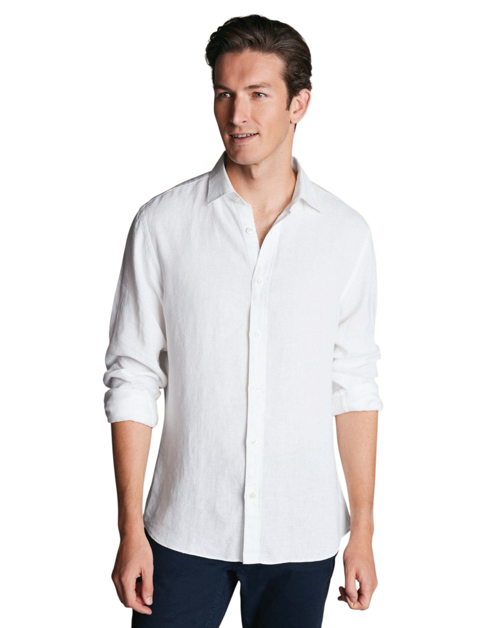 Plain Pure Linen Shirt - image 5