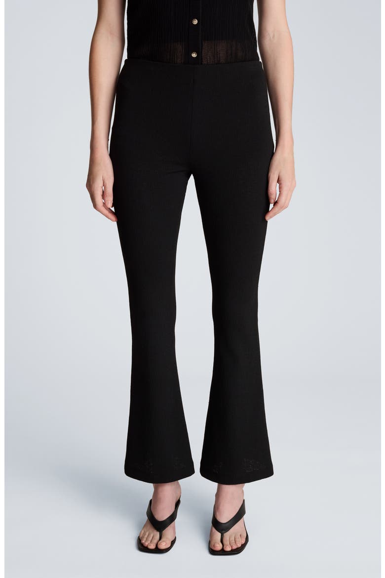 Flare Leg Pull-On Pants, Main, color, BLACK