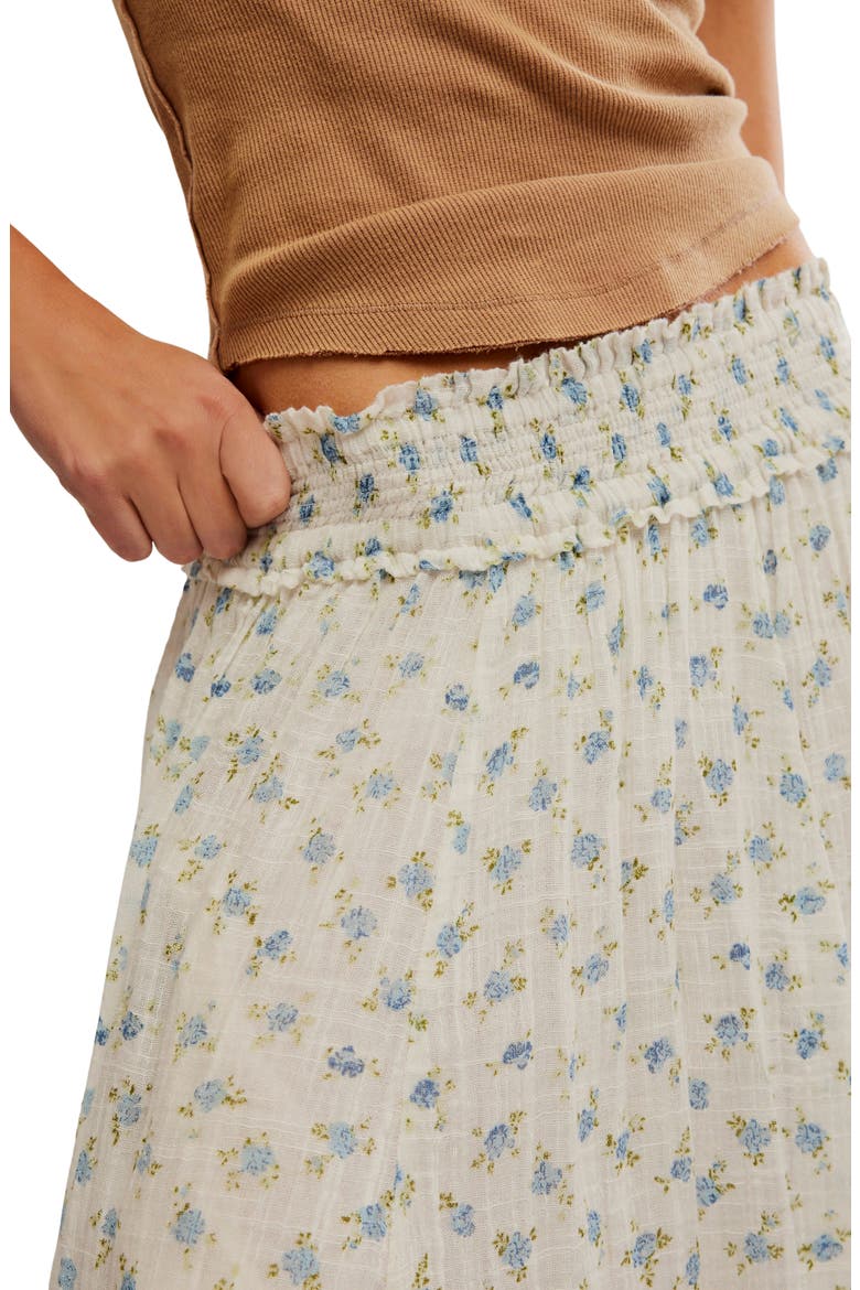 Brynn Mixed Floral Tiered Cotton Blend Maxi Skirt, Alternate, color, IVORY COMBO- DITSY