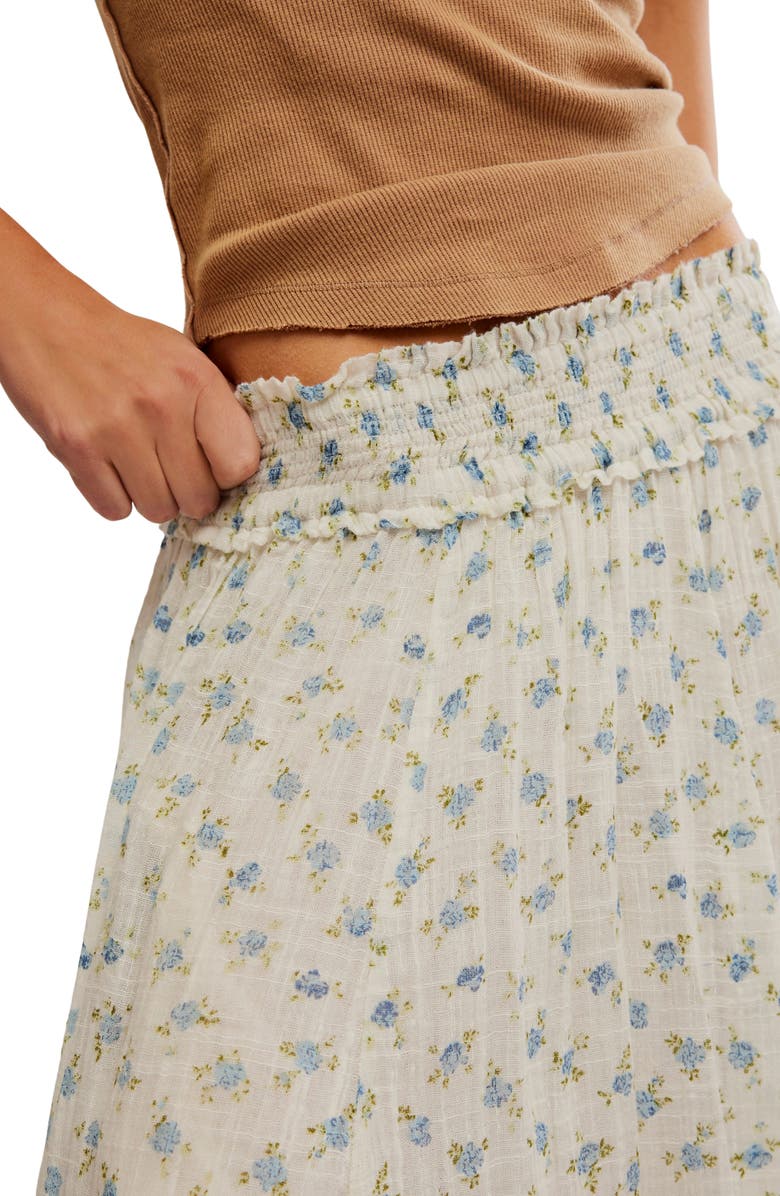 Free People Brynn Mixed Floral Tiered Cotton Blend Maxi Skirt, Alternate, color, 