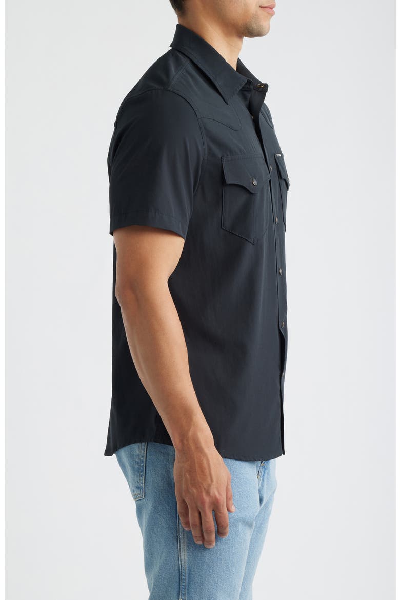 Performance Western Short Sleeve Button-Up Shirt, Alternate, color, BLACK