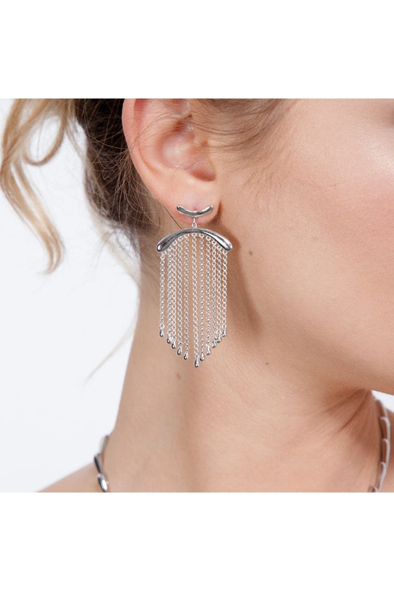 Falling Earrings, Alternate, color, Sterling Silver
