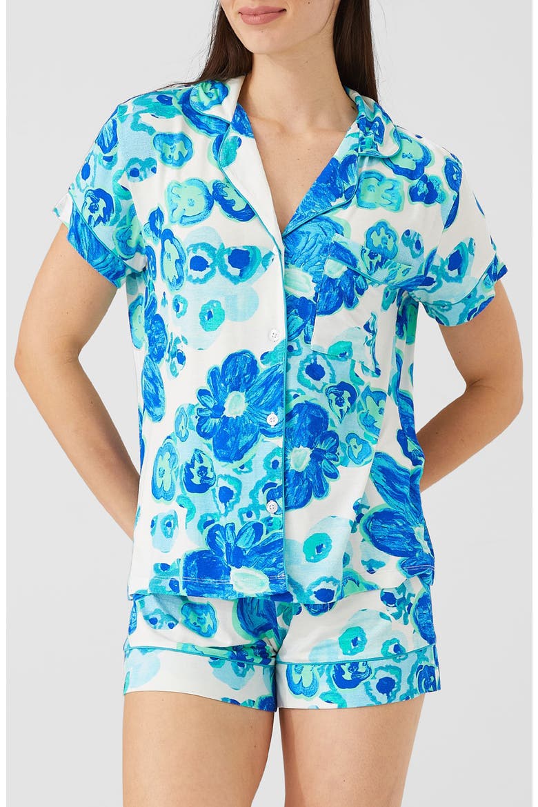 Jenna Shorts Pajamas, Main, color, FLORAL POND BLUE