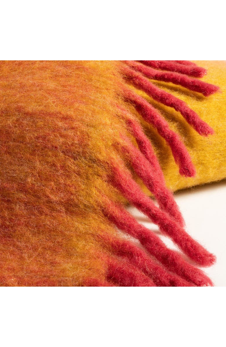 Zsa Zsa Zsu Ropar Fringed Checkered Acrylic Wool Throw 55X71 In, Alternate, color, Orange