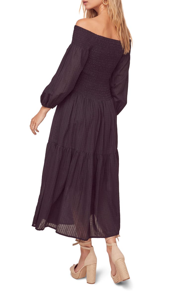 the Label Utopia Off the Shoulder Dress, Alternate, color, BLACK