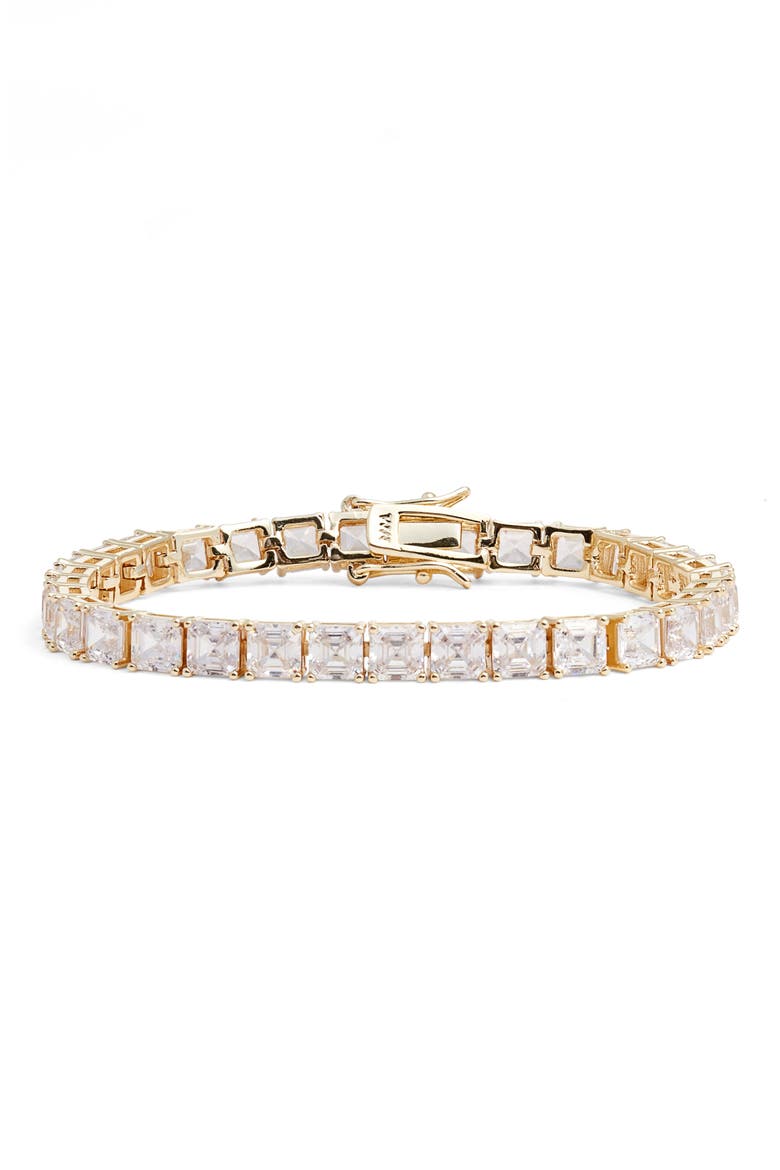 The Queen's Tennis Bracelet, Main, color, GOLD/WHITE DIAMONDETTES