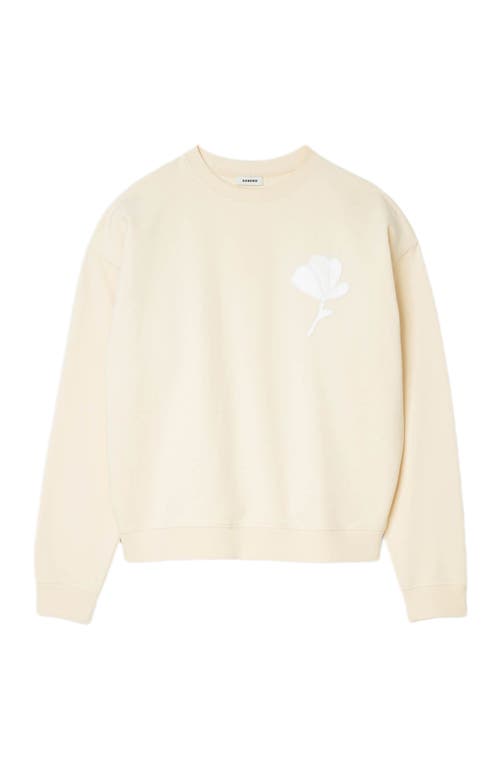 Sandro Cotton Floral-patch Sweatshirt In Neutral