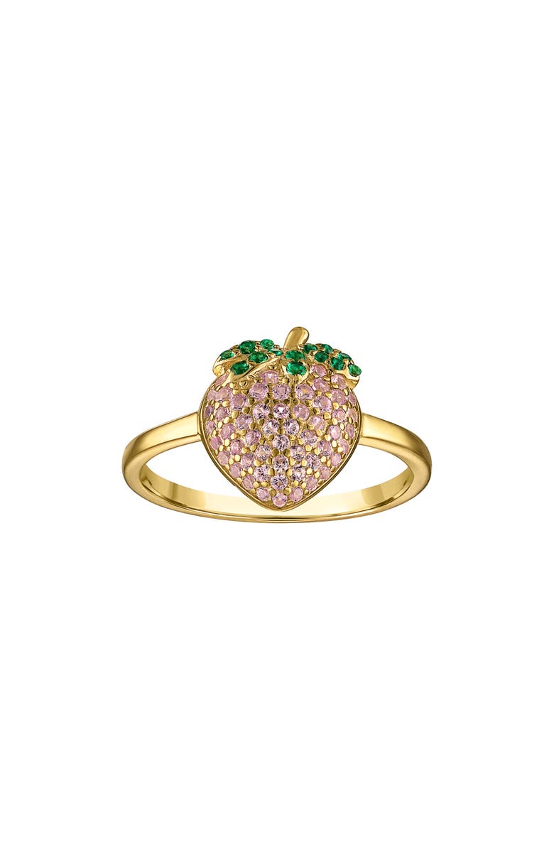 FZN Cubic Zirconia Strawberry Ring, Main, color, Gold