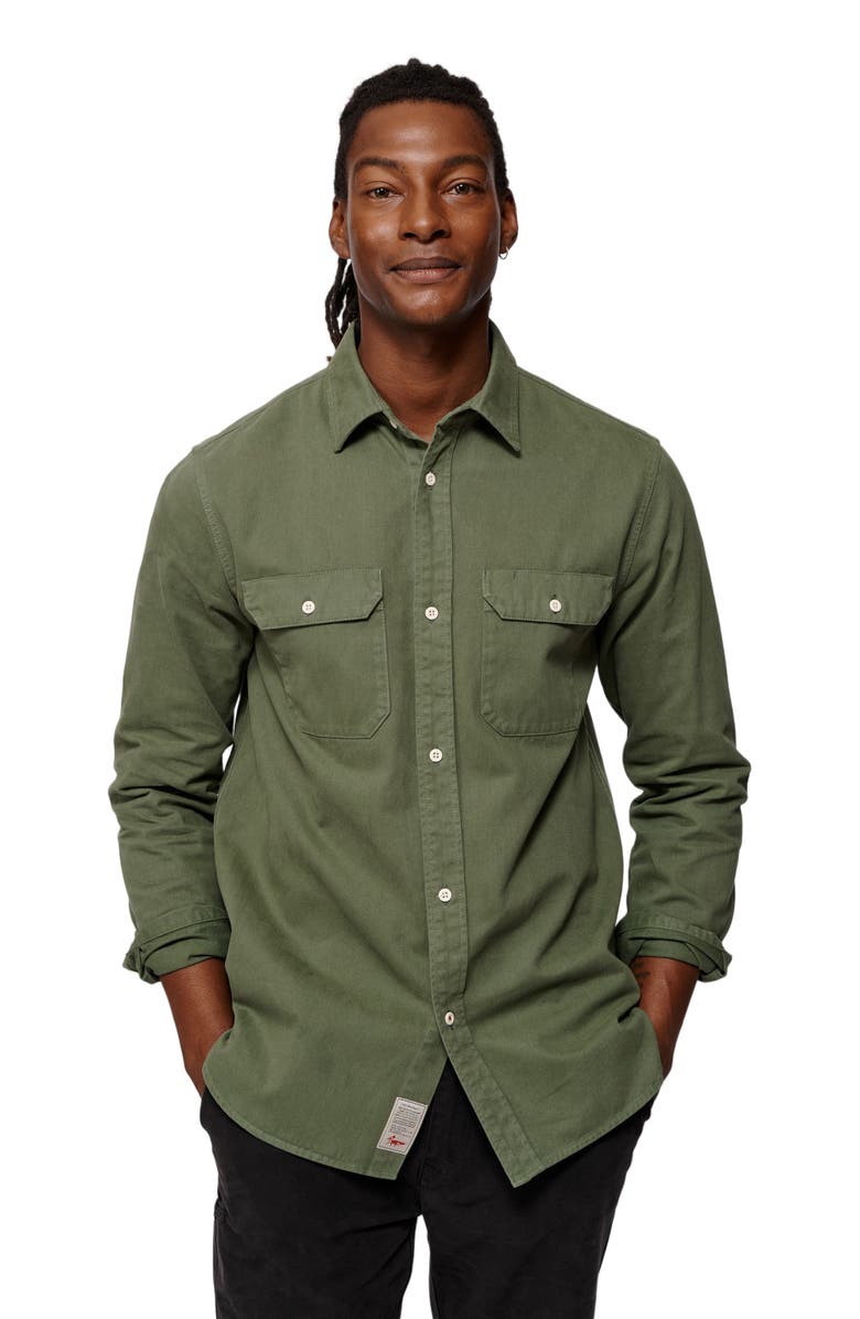 Aubin Normanby Button Up Shirt, Main, color, Dark Khaki