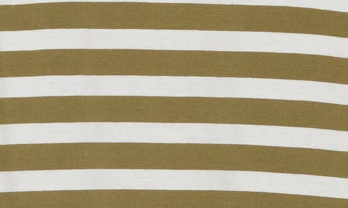 Scotch & Soda Boxy Yarn Dye Stripe T-shirt In Green