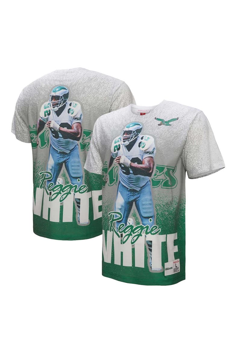 Men's Mitchell & Ness Reggie White Gray Philadelphia Eagles Burst Retired Player T-Shirt, Alternate, color, Gray