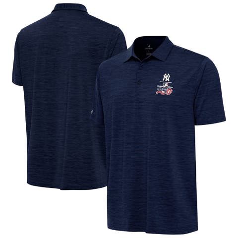 Men's Antigua Heather Navy New York Yankees Celebrating America's 250th Layout Polo