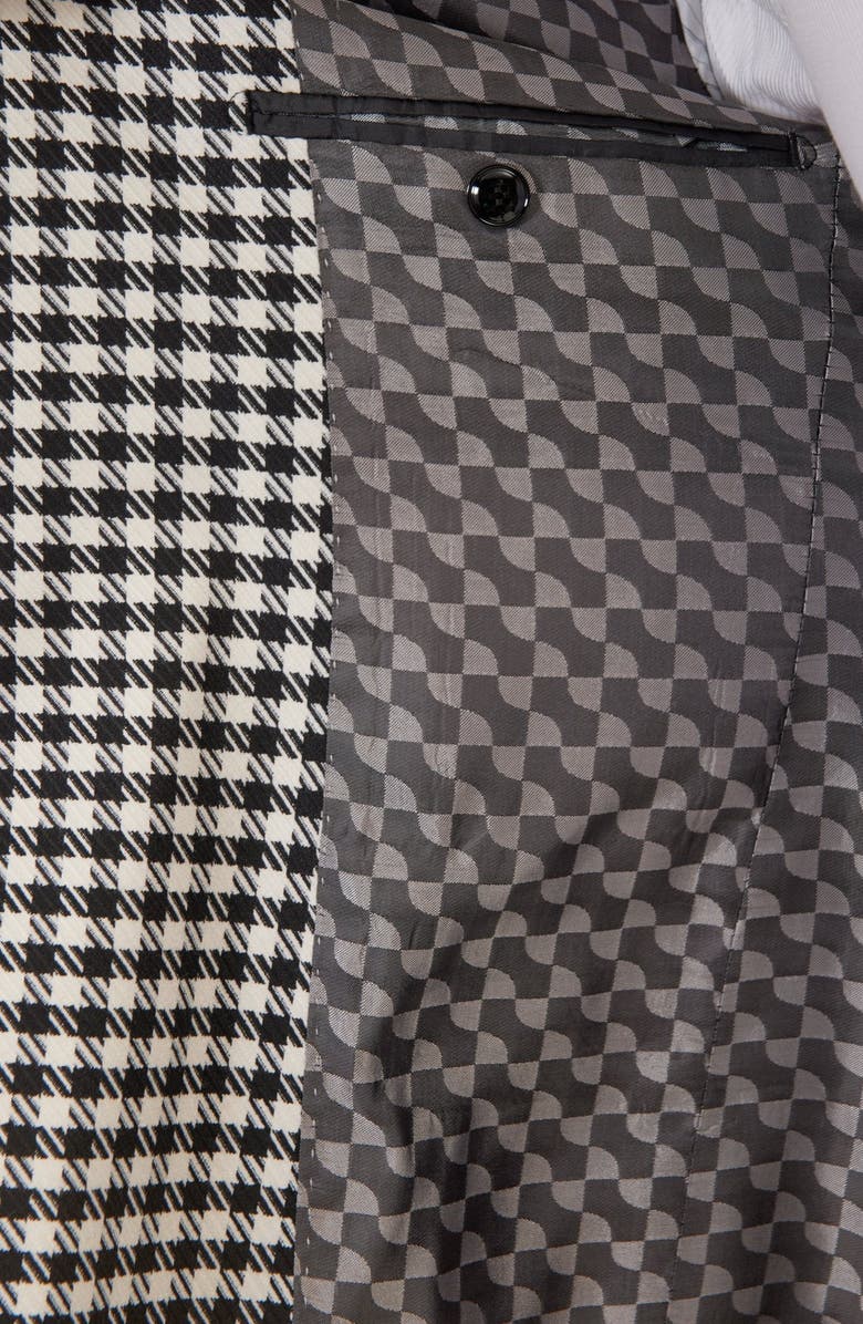 RON TOMSON Trim Fit Check Formal Jacket & Solid Pants Suit, Alternate, color, Black White