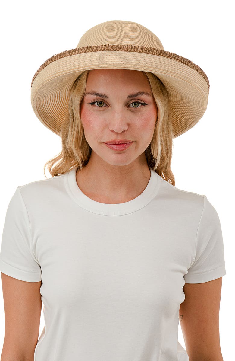 Nicole Miller Straw Cruiser Hat, Alternate, color, Natural