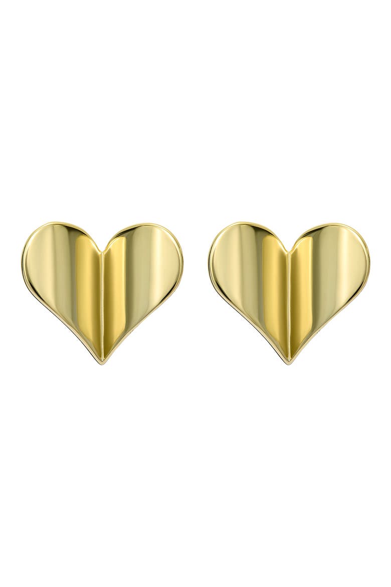 Helena Flutter Heart Stud Earrings, Alternate, color, METALLIC GOLD