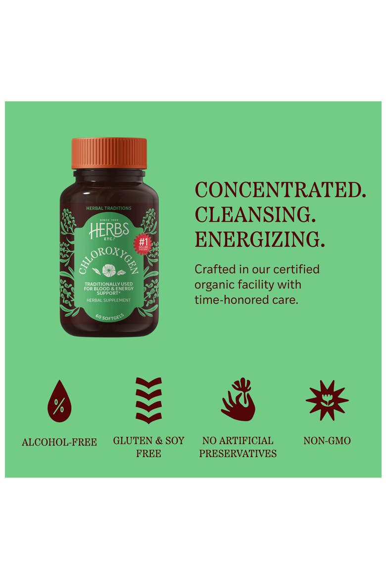 ChlorOxygen Chlorophyll Concentrate - Aids Healthy Blood Circulation - High-Altitude Environment Support - Energy Support - 60 Softgels, Alternate, color, No Color