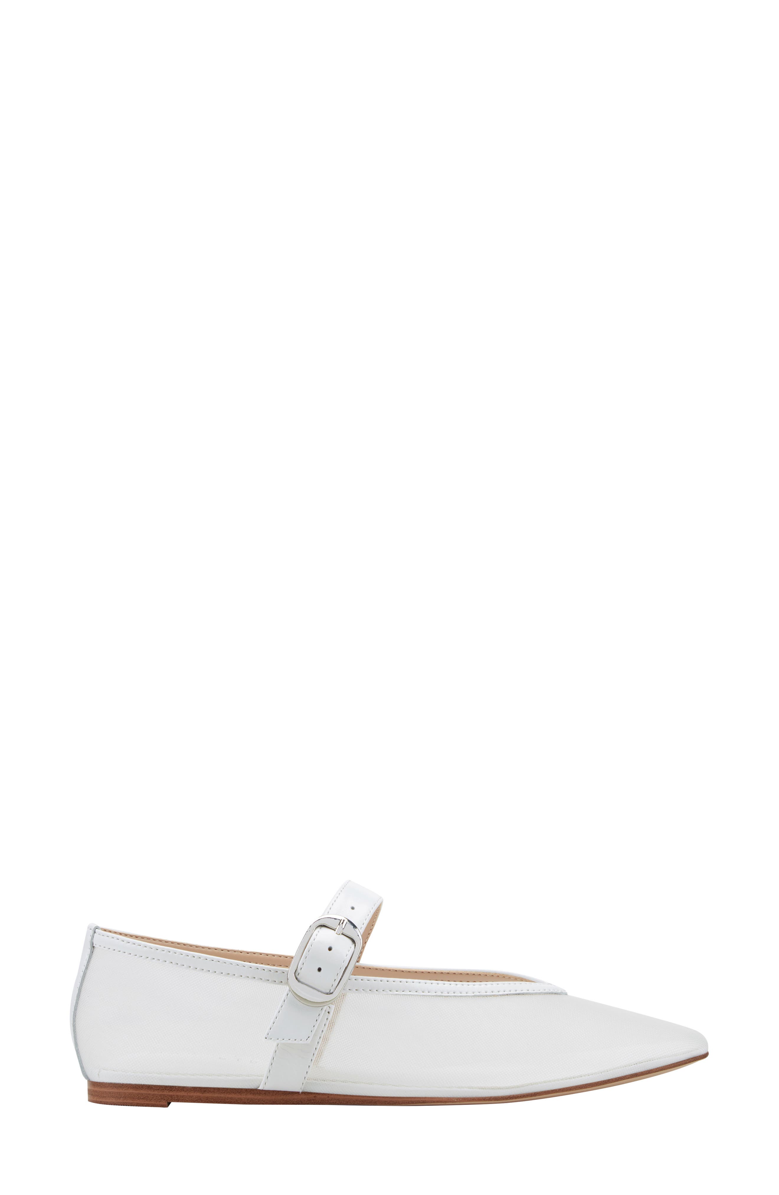Godina Mesh Mary Jane Flat, Alternate, color, WHITE