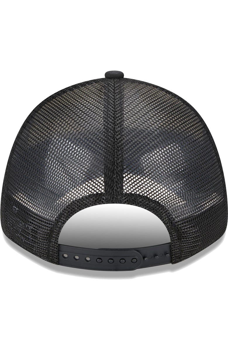 New Era Men's New Era White/Black Atlanta United FC Team Stripes 9FORTY Trucker Snapback Hat, Alternate, color, White