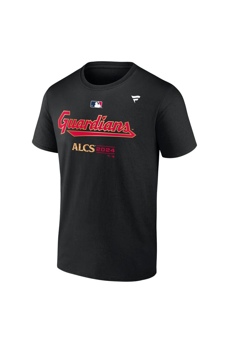 Men's Fanatics Black Cleveland Guardians 2024 American League Division Series Champions Locker Room T-Shirt, Alternate, color, Black