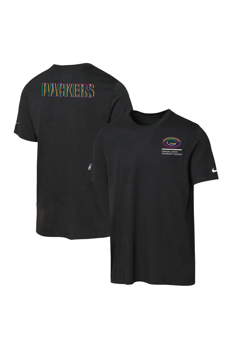 Youth Nike Black Green Bay Packers 2025 NFL Crucial Catch Tri-Blend Dri-FIT T-Shirt, Main, color, Black