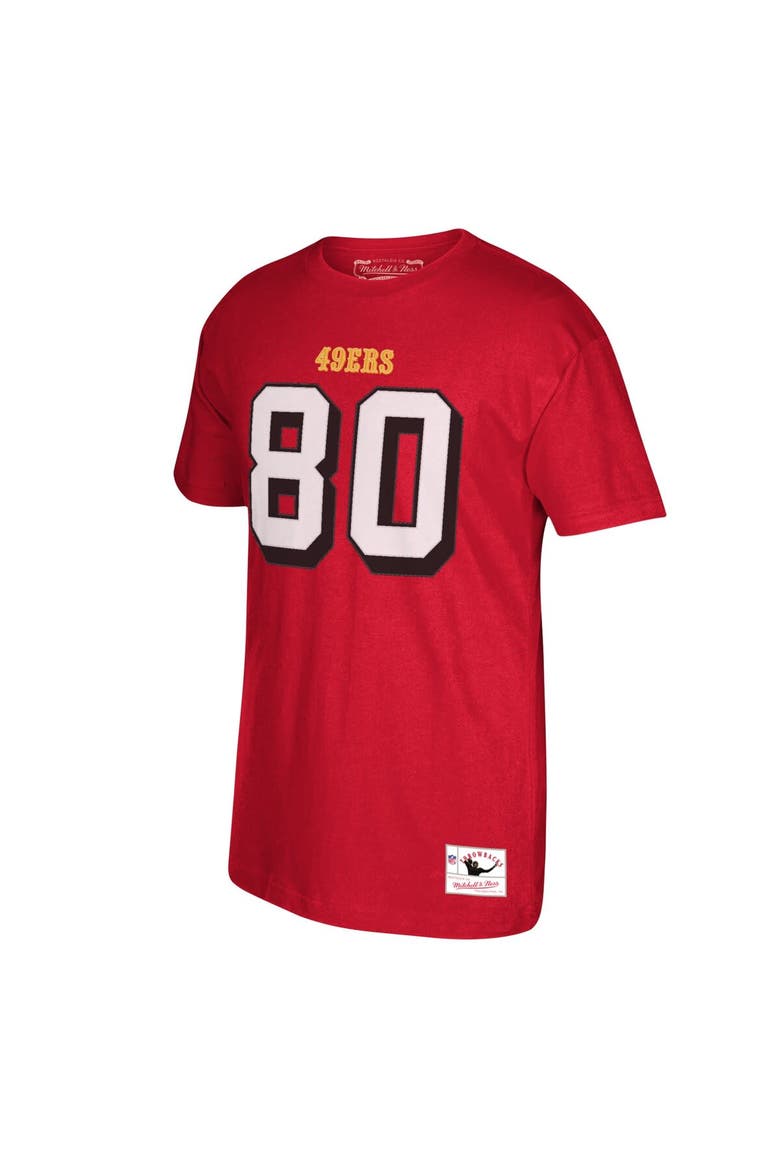 Men's Mitchell & Ness San Francisco 49ers Jerry Rice Scarlet Retired Player Name & Number T-Shirt, Alternate, color, Scarlet
