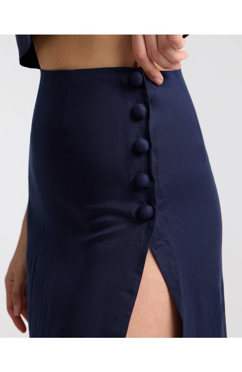Onia High Slit Maxi Skirt, Alternate, color, Noir Navy
