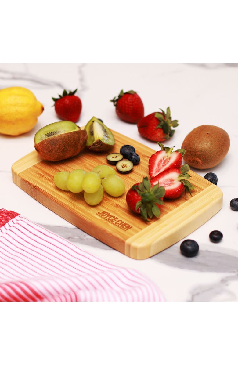 JOYCE CHEN Medium Burnished Cutting Board, 8x12 Inches, Alternate, color, Bamboo