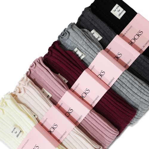 Belle & Bloom Beloved 7 Pack Socks In Multi