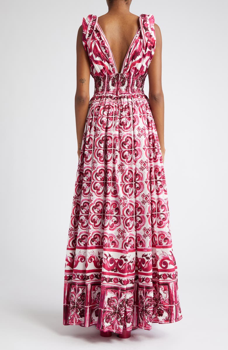 Dolce&Gabbana Mediterraneo Poplin Maxi Dress, Alternate, color,
