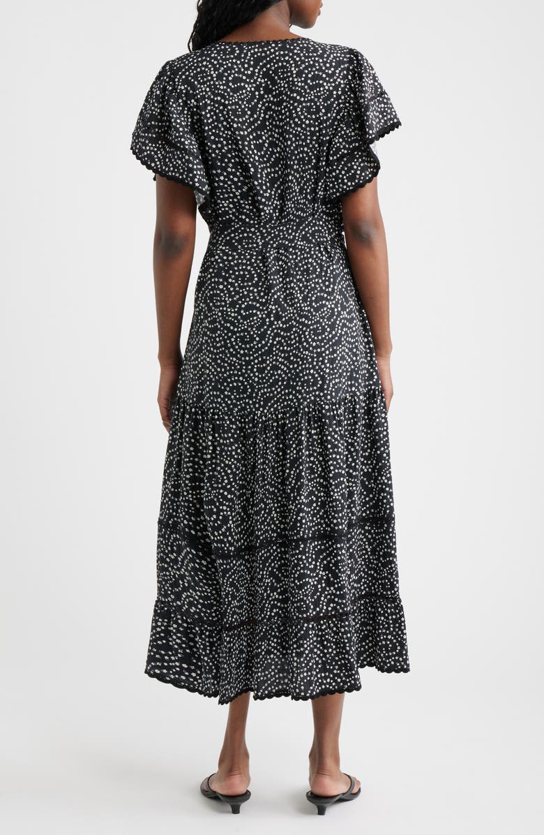 Rails Gia Floral Flounce Sleeve Tiered Midi Dress, Alternate, color, Mini Chain Daisies