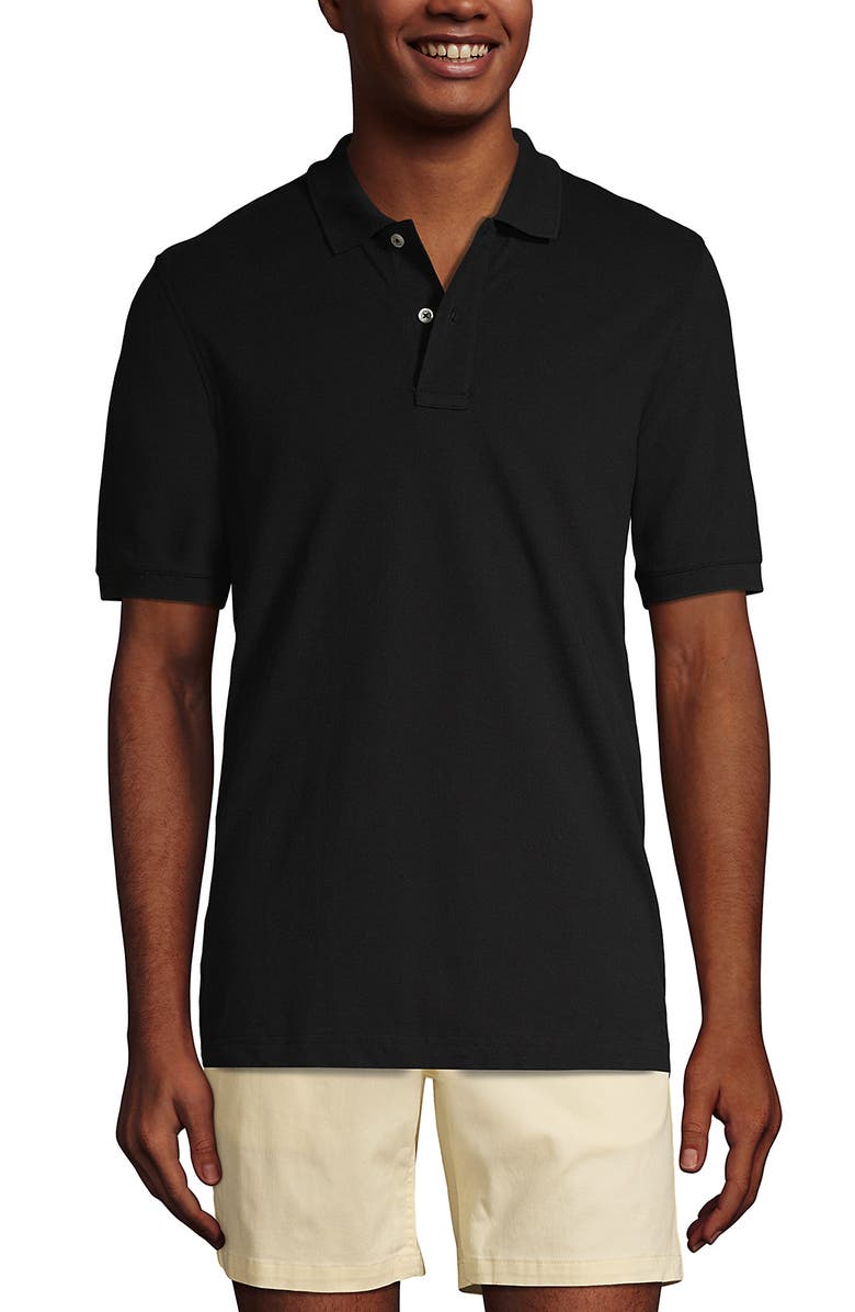 Lands' End Short Sleeve Comfort-First Mesh Polo Shirt, Main, color, Black