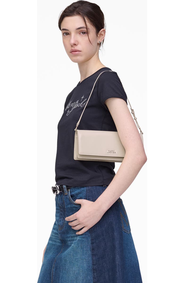 Marc Jacobs The Mirror Leather Shoulder Bag, Alternate, color, Cotton White