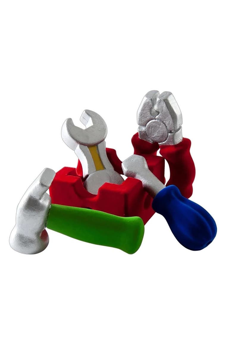 RUBBABU Pretend Play Tool Set (4 Piece Set With Caddy ) 18 Months +, Main, color, Multicolored