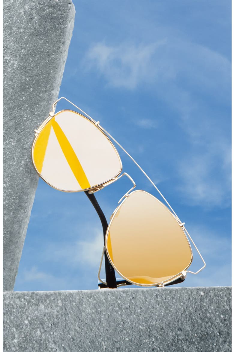 Technologic 57mm Brow Bar Sunglasses, Alternate, color, PALLADIUM/ BLACK/ GREY/ SILVER