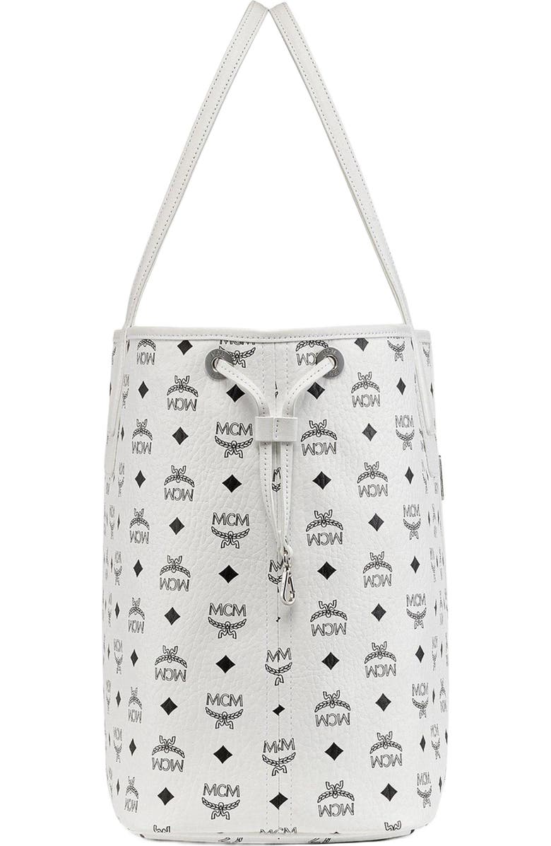 MCM Large Reversible Liz Shopper in Visetos, Alternate, color, White