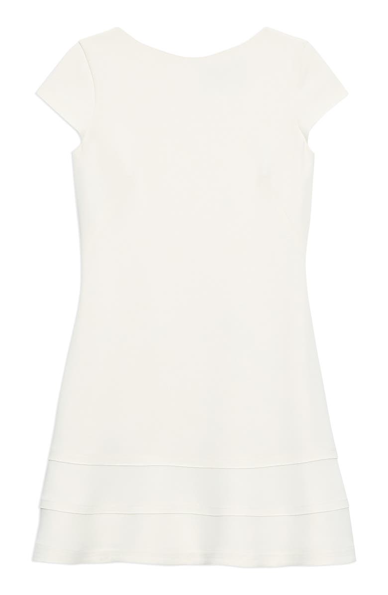 Theory Bateau Neck Tiered Minidress, Alternate, color, Rice