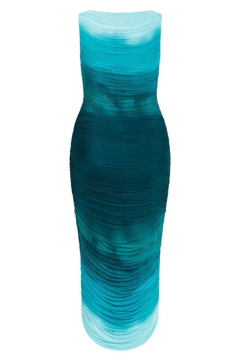 blue ombre bandage dress Blue Striped Knit Mini Dress
