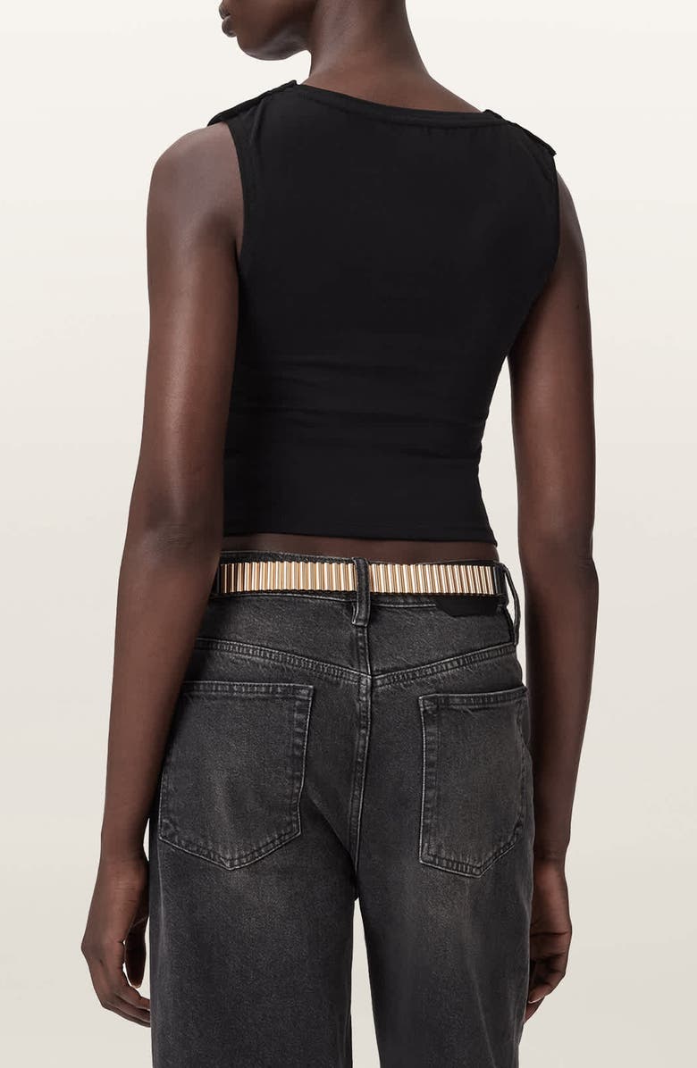 AllSaints Selin Velveteen Vest, Alternate, color, Black